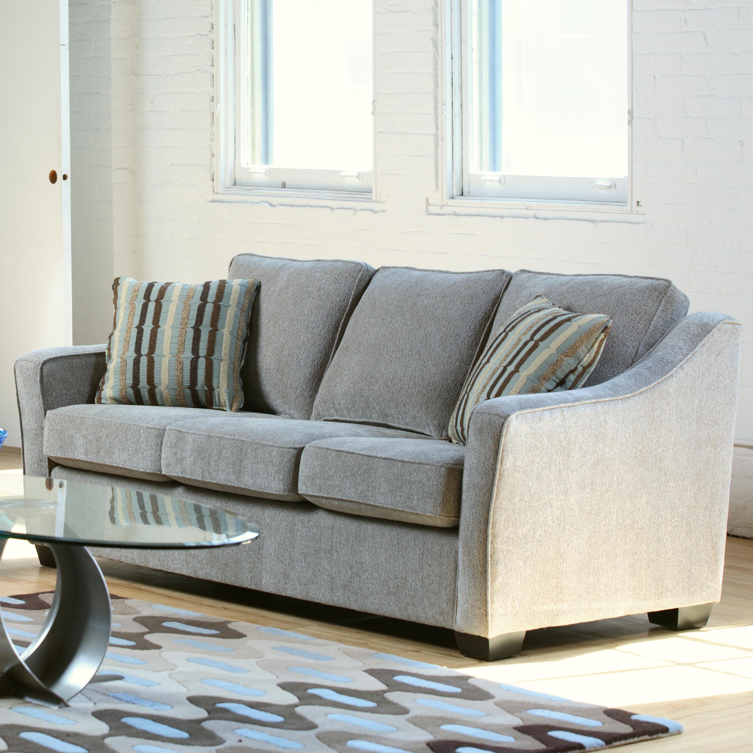 9840 Contemporary Sofa with Flared Track Arms in Modern Furniture Style